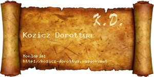 Kozicz Dorottya névjegykártya